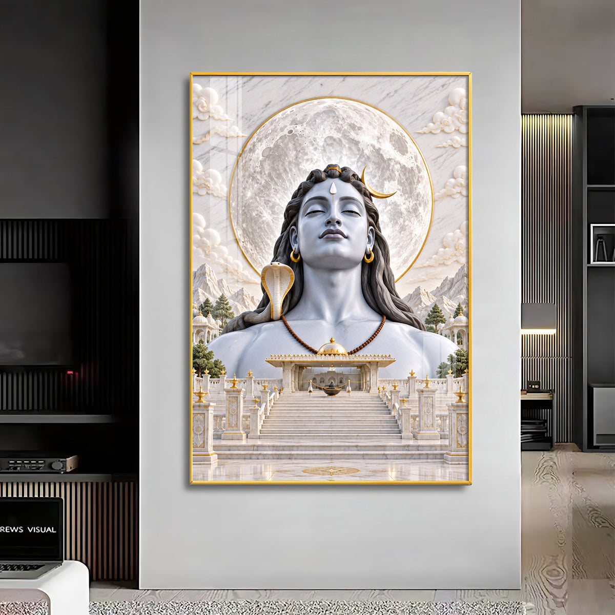 Adiyogi Shiva Premium Acrylic Vertical Wall Art