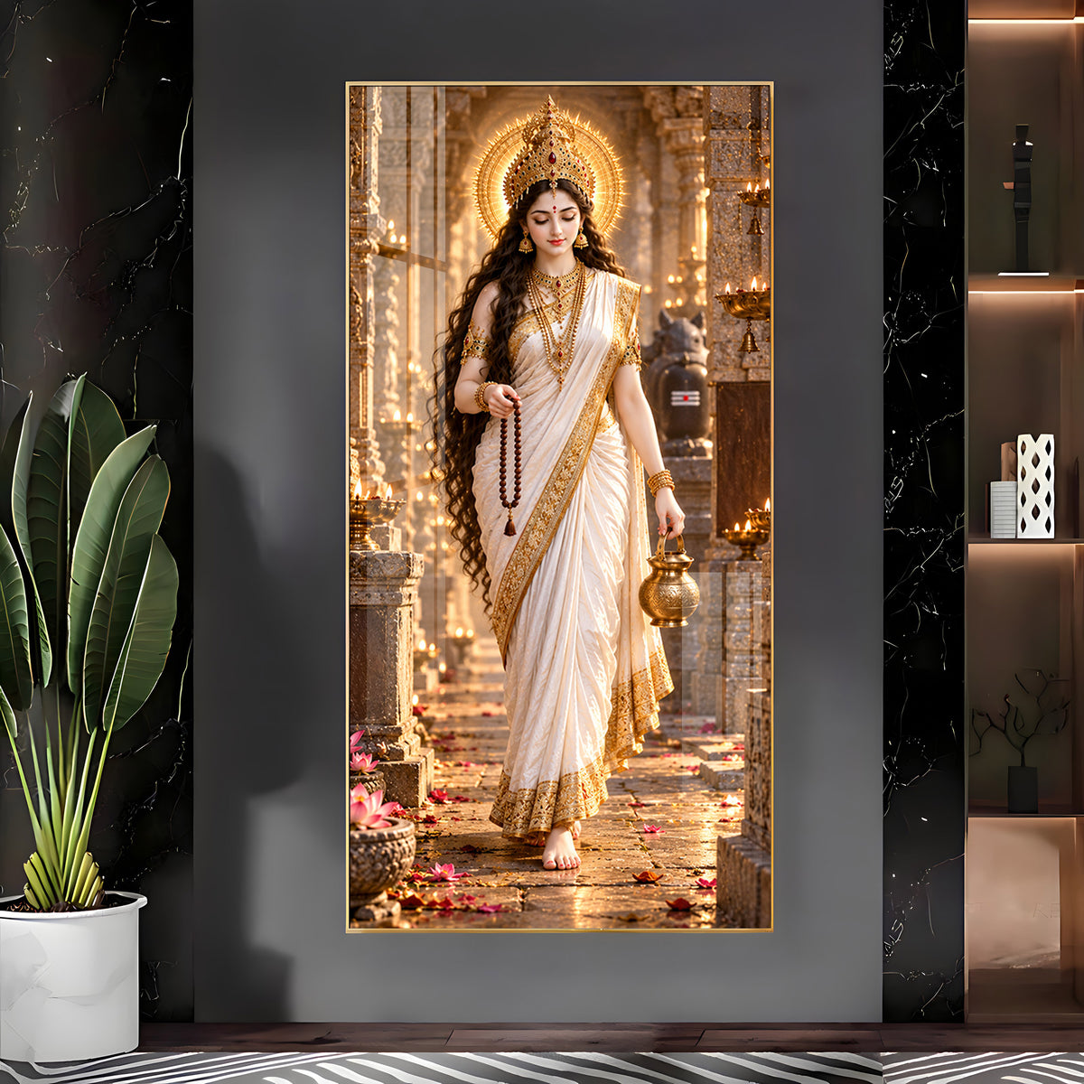 Divine Maa Brahmacharini Premium Acrylic Vertical Wall Art
