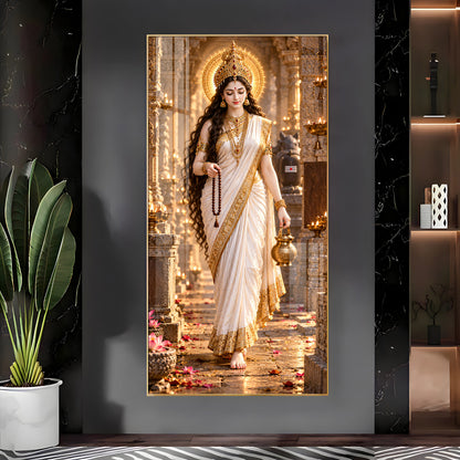 Divine Maa Brahmacharini Premium Acrylic Vertical Wall Art