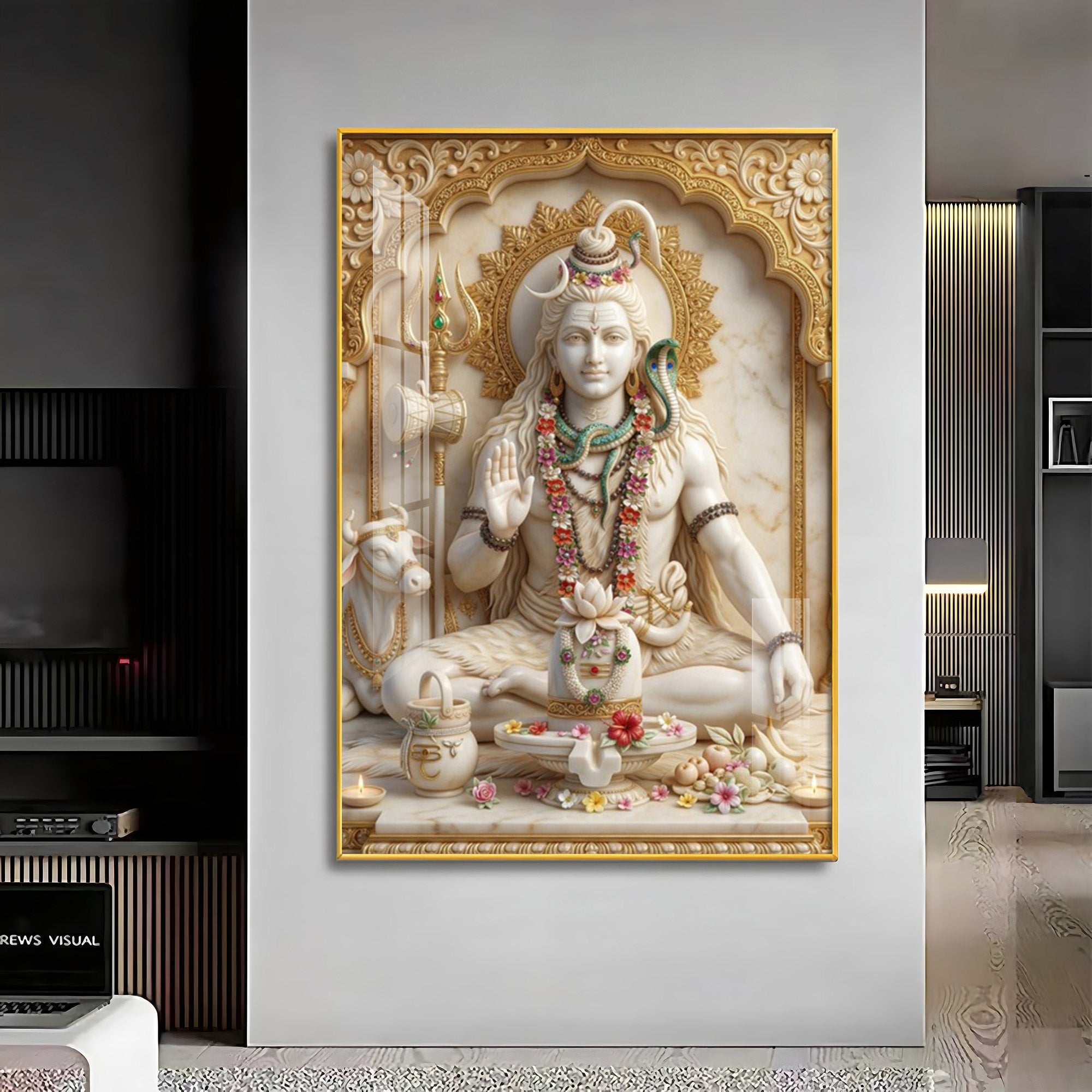 Adi Yogi Lord Shiva Premium Acrylic Vertical Wall Art