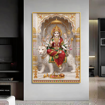 Hindu Goddess Maa Durga Premium Acrylic Vertical Wall Art