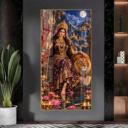 Divine Maa Jagdamba Premium Acrylic Vertical Wall Art