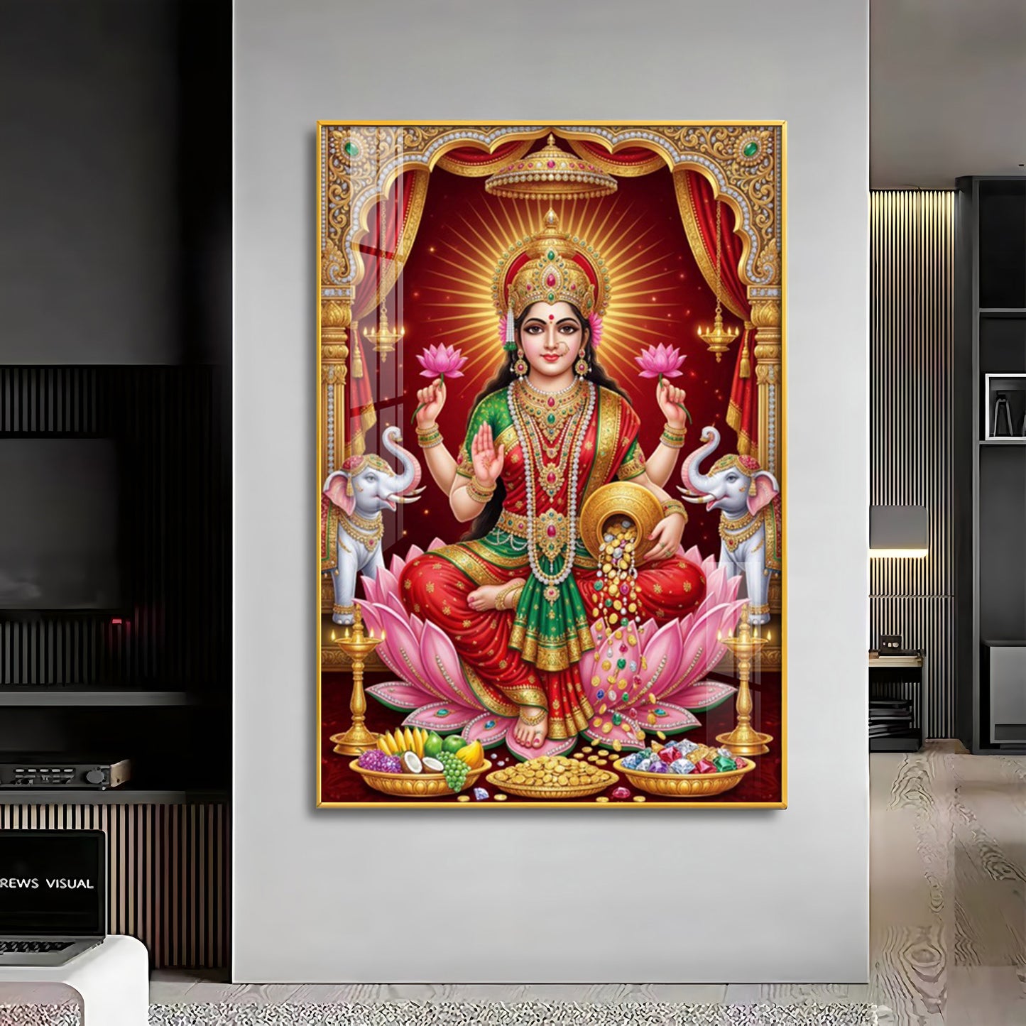 Devi Lakshmi Goddess Of Wealth Premium Acrylic Vertical Wall Art