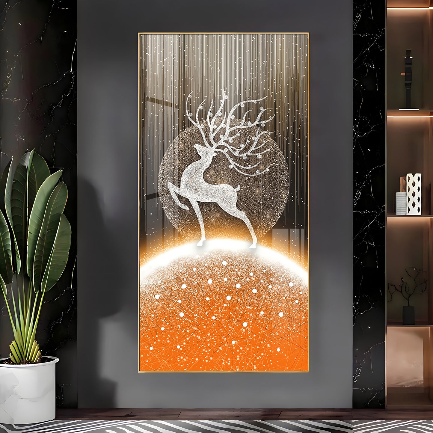 Majestic White Deer Premium Acrylic Vertical Wall Art