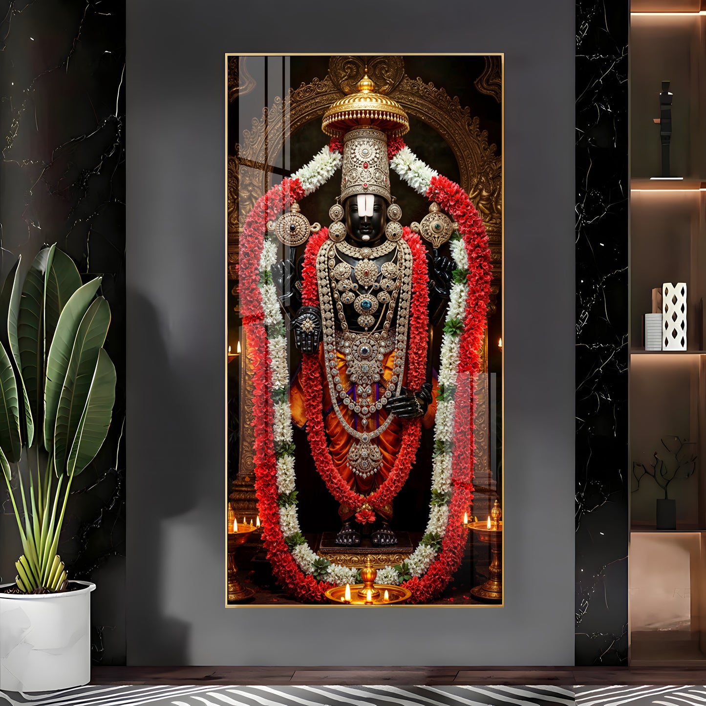 Lord Tirupati Balaji Premium Acrylic Vertical Wall Art