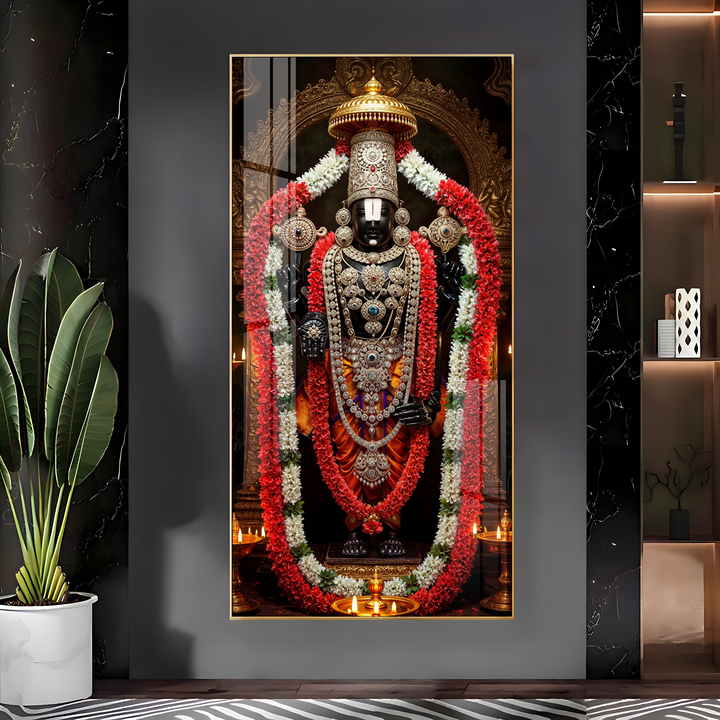 Lord Tirupati Balaji Premium Acrylic Vertical Wall Art