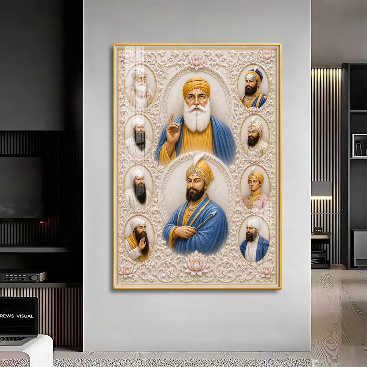 Divine 10 Gurus Premium Acrylic Vertical Wall Art