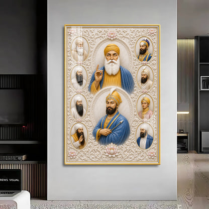 Divine 10 Gurus Premium Acrylic Vertical Wall Art