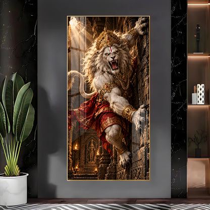 Bhagwan Narsimha Premium Acrylic Vertical Wall Art