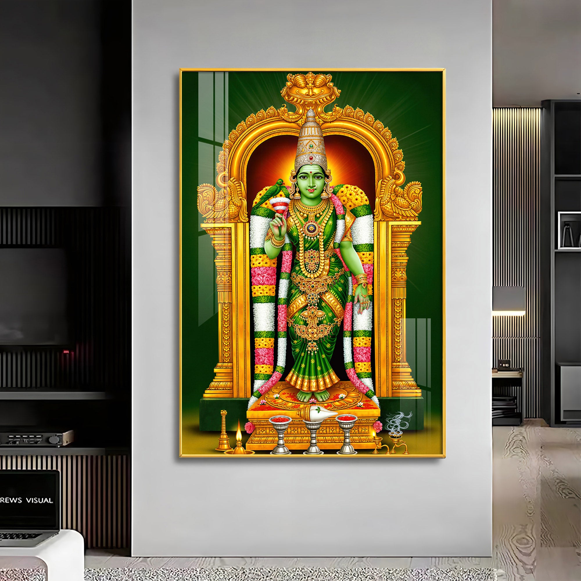 Shri Meenakshi Amma Premium Acrylic Vertical Wall Art