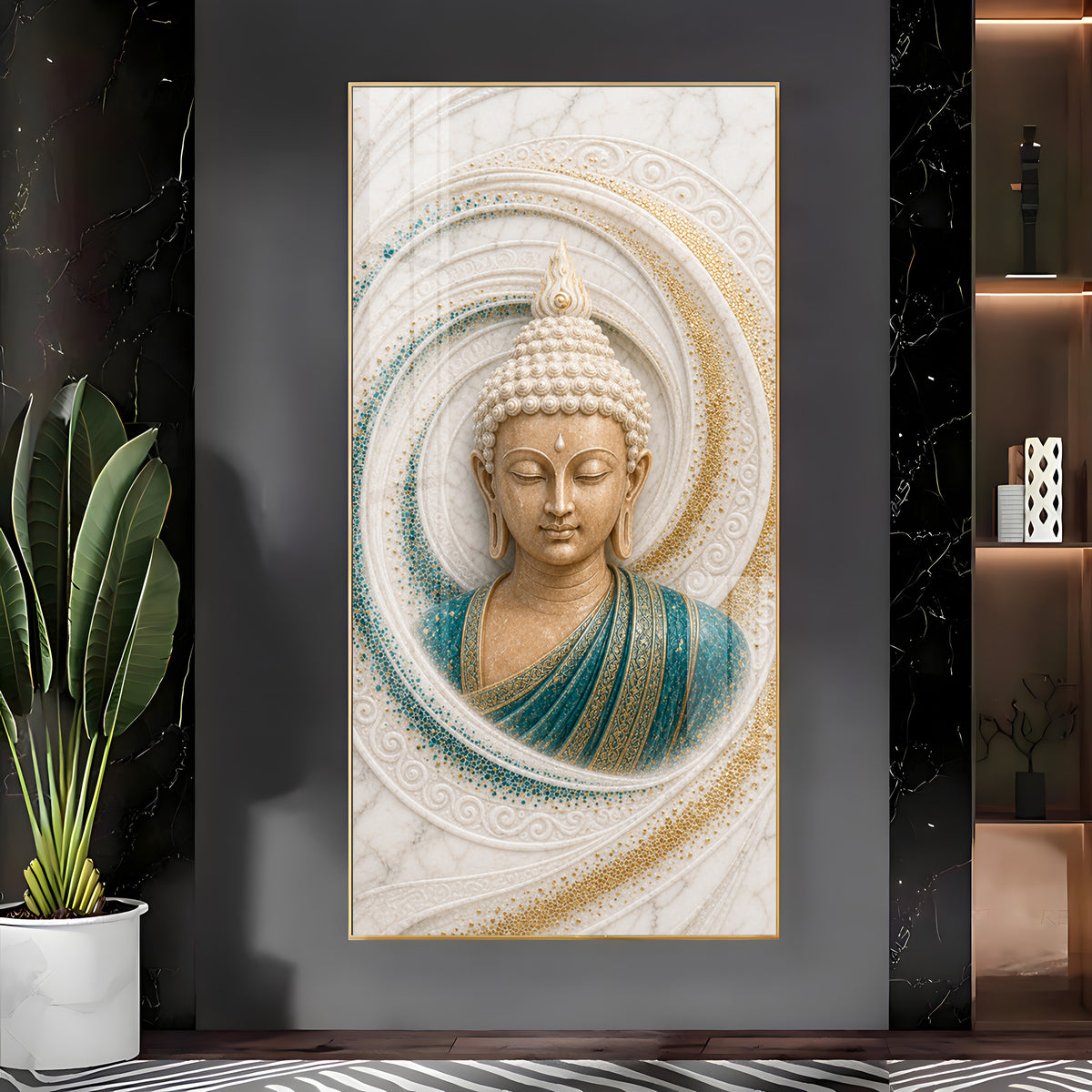 Buddha Spiral Premium Acrylic Vertical Wall Art