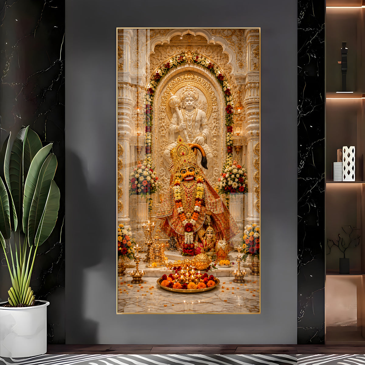Divine Salangpur Hanumanji In Temple Premium Acrylic Vertical Wall Art