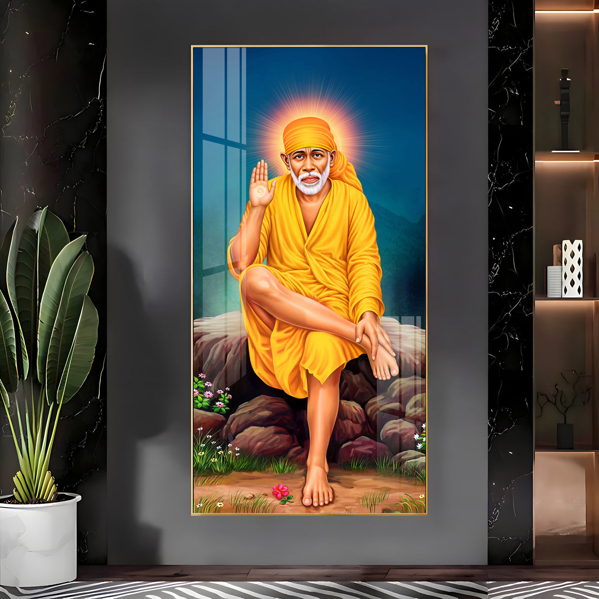 Shirdi Sai Baba Premium Acrylic Vertical Wall Art