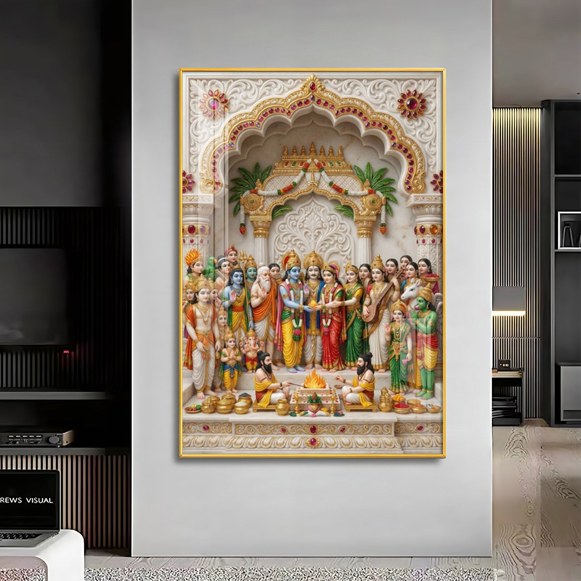 Jay Shri Ram Darbar Premium Acrylic Vertical Wall Art