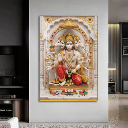 Peaceful Presence Of Hanuman Ji Premium Acrylic Vertical Wall Art