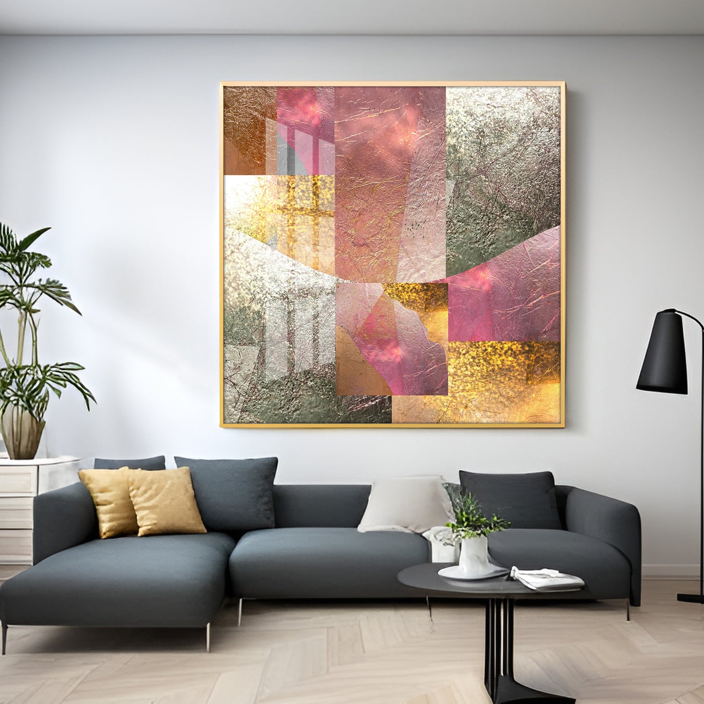 Gold Bronze Silver Patina Vintage Premium Acrylic Square Wall Art