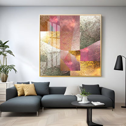 Gold Bronze Silver Patina Vintage Premium Acrylic Square Wall Art