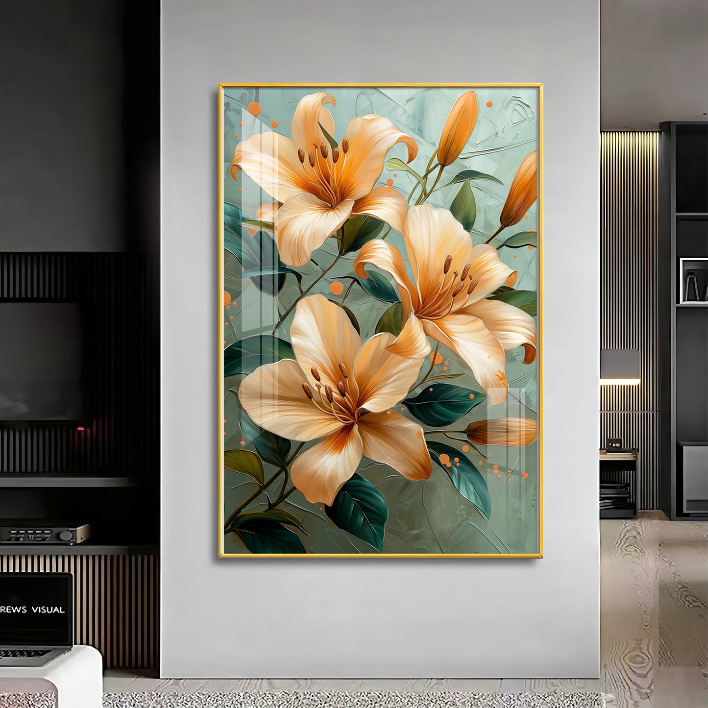 Elegant Orange Lily Flower Premium Acrylic Vertical Wall Art