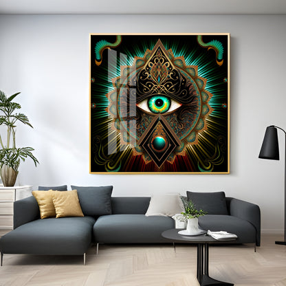 All-Seeing Eye Premium Acrylic Square Wall Art