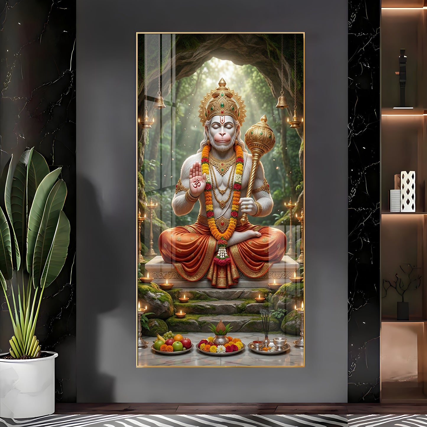 Divine God Hanuman Ji Premium Acrylic Vertical Wall Art