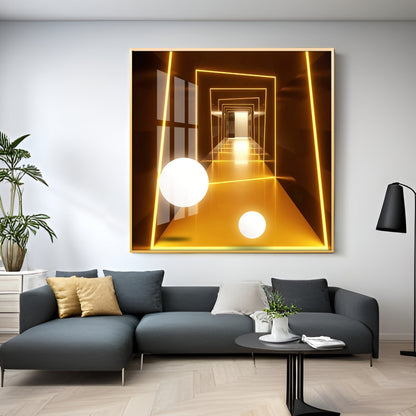 Abstract Dark Hallway Premium Acrylic Square Wall Art