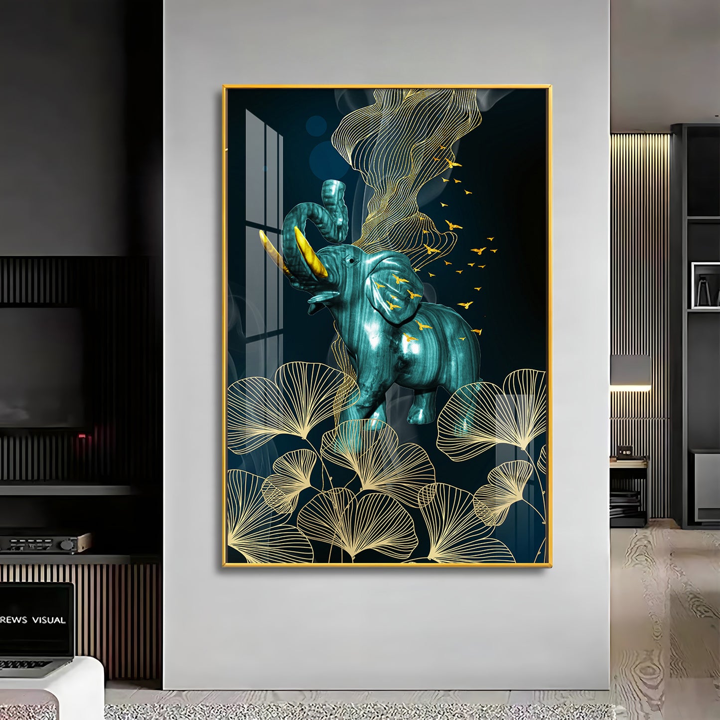 Blue Elephant Premium Acrylic Vertical Wall Art
