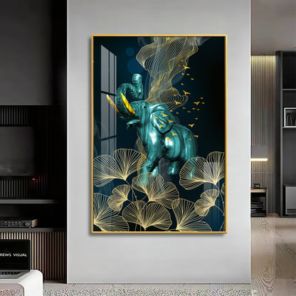 Blue Elephant Premium Acrylic Vertical Wall Art