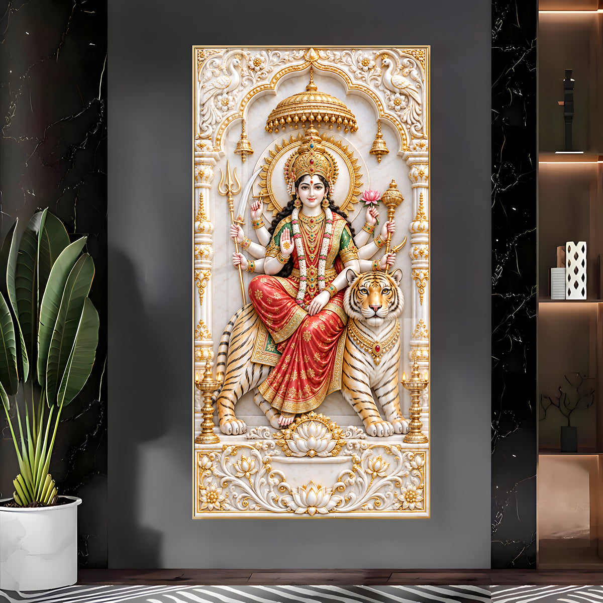Royal Durga Maa Premium Acrylic Vertical Wall Art
