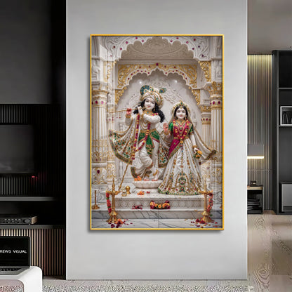 Grace Of Radha Krishna Love Premium Acrylic Vertical Wall Art