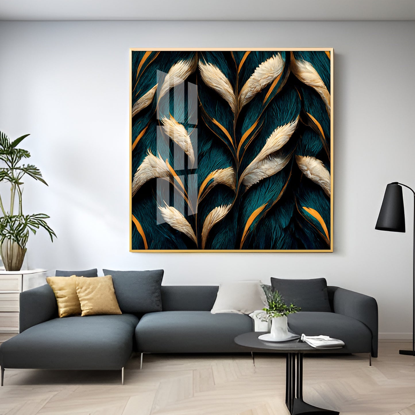 Feathers Premium Acrylic Square Wall Art