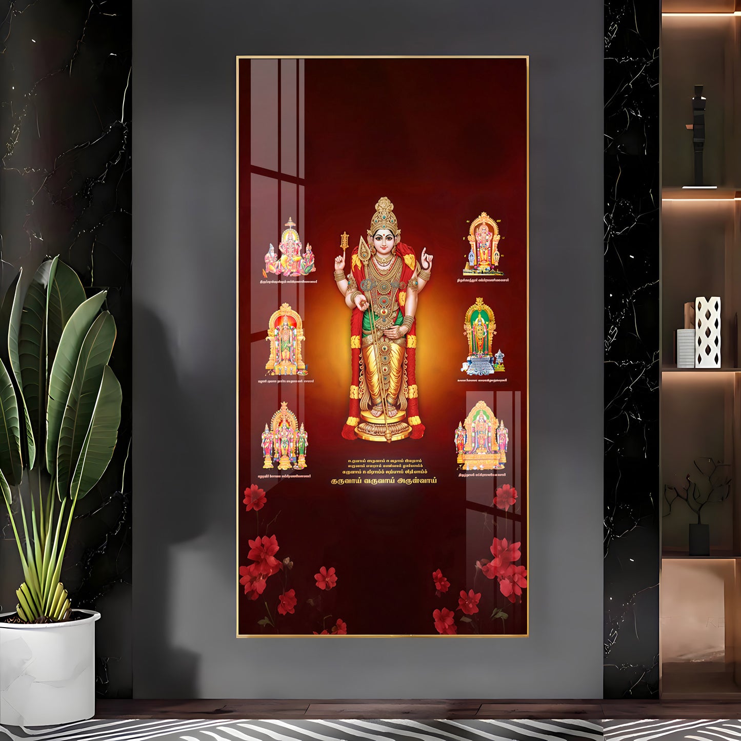 Thiruchendur Lord Murugan Premium Acrylic Vertical Wall Art