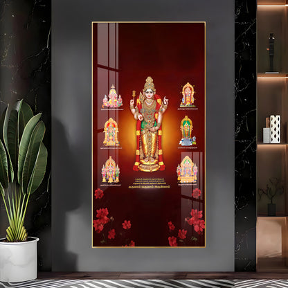 Thiruchendur Lord Murugan Premium Acrylic Vertical Wall Art
