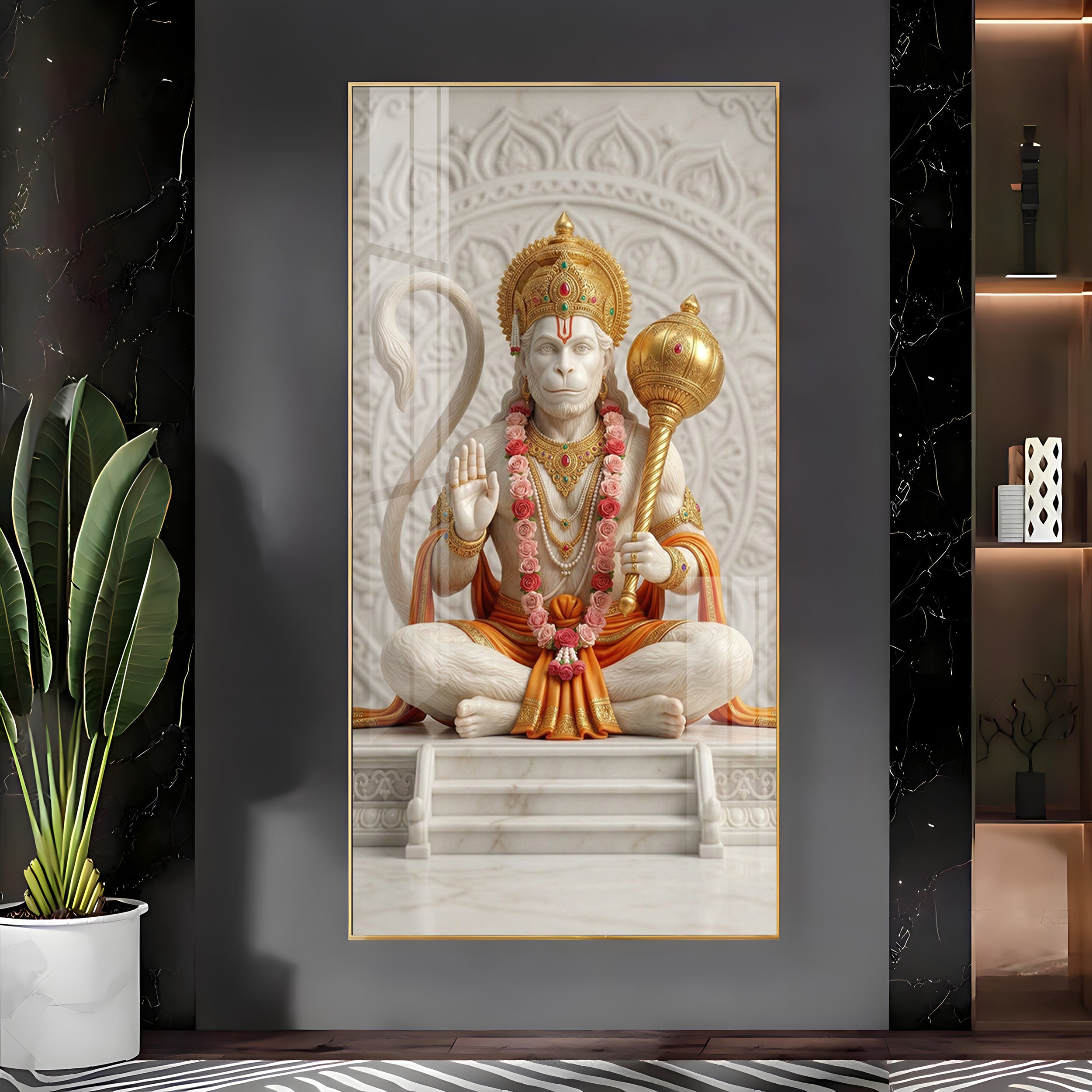 Divine Hanuman Ji Grace Premium Acrylic Vertical Wall Art