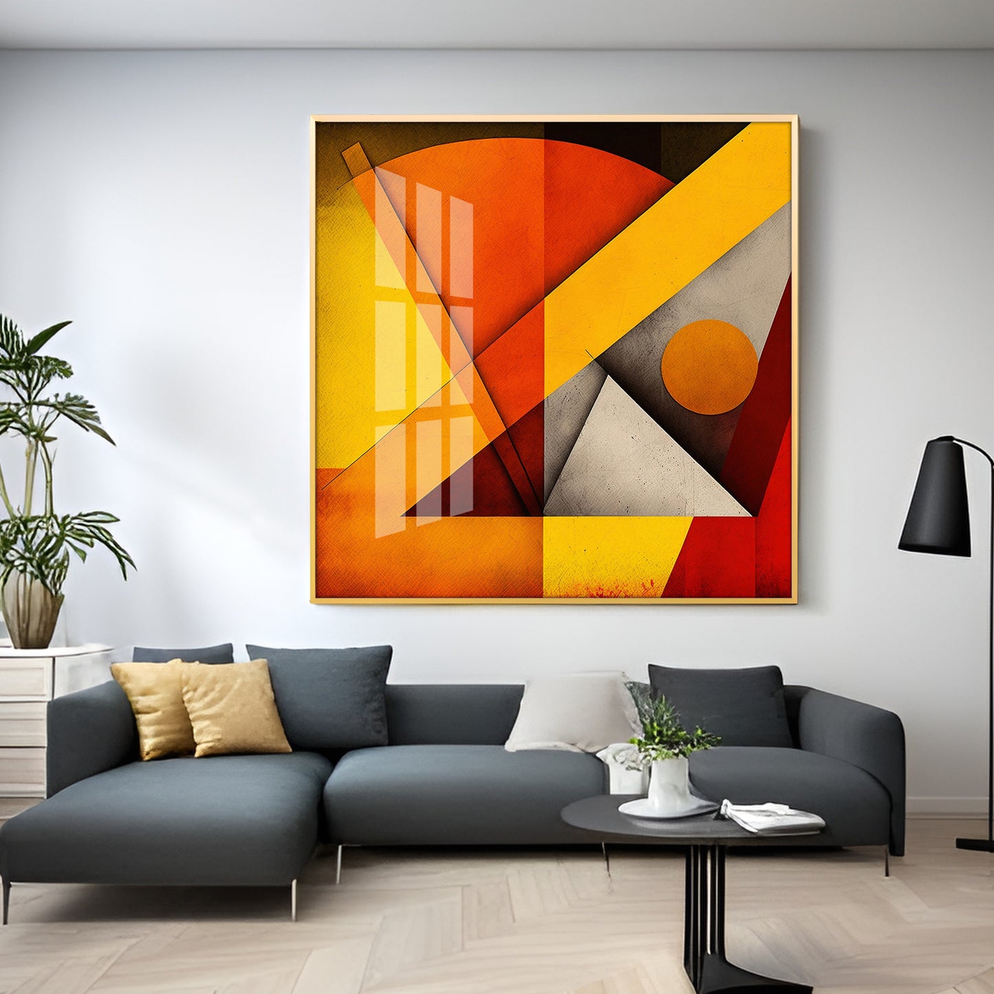 Colored Geometric Premium Acrylic Square Wall Art