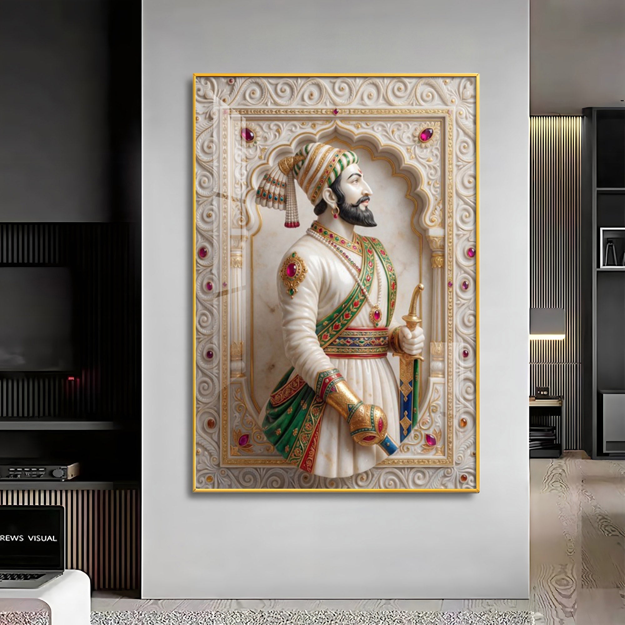 Warrior King Shivaji Maharaj Premium Acrylic Vertical Wall Art