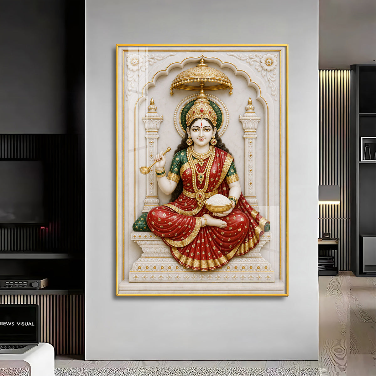 Divine Mata Annapurna Premium Acrylic Vertical Wall Art
