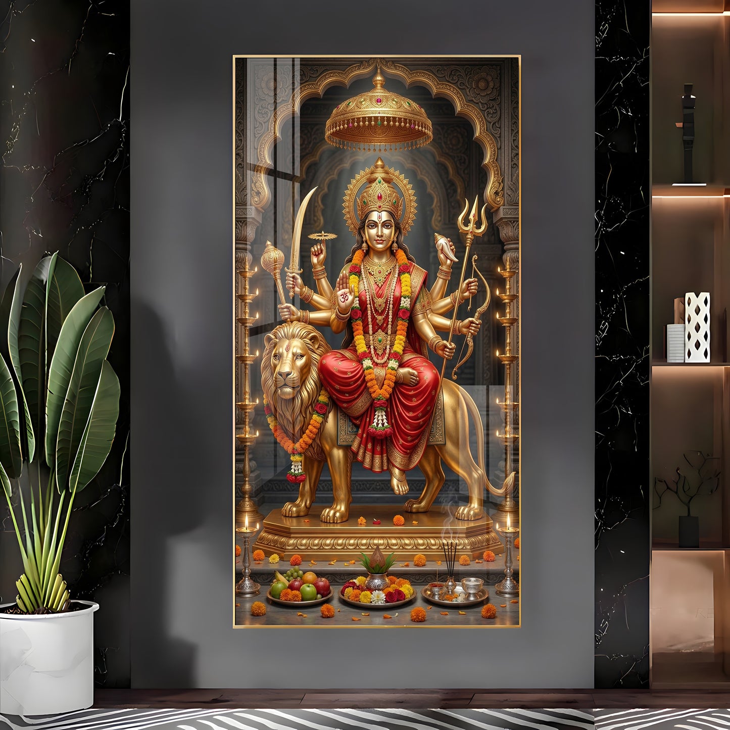 Maa Durga Blessing Premium Acrylic Vertical Wall Art