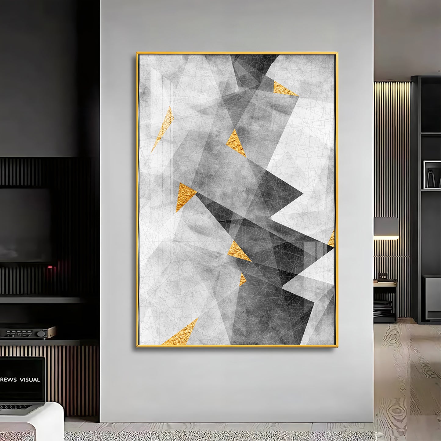 Triangular Opulence Premium Acrylic Vertical Wall Art