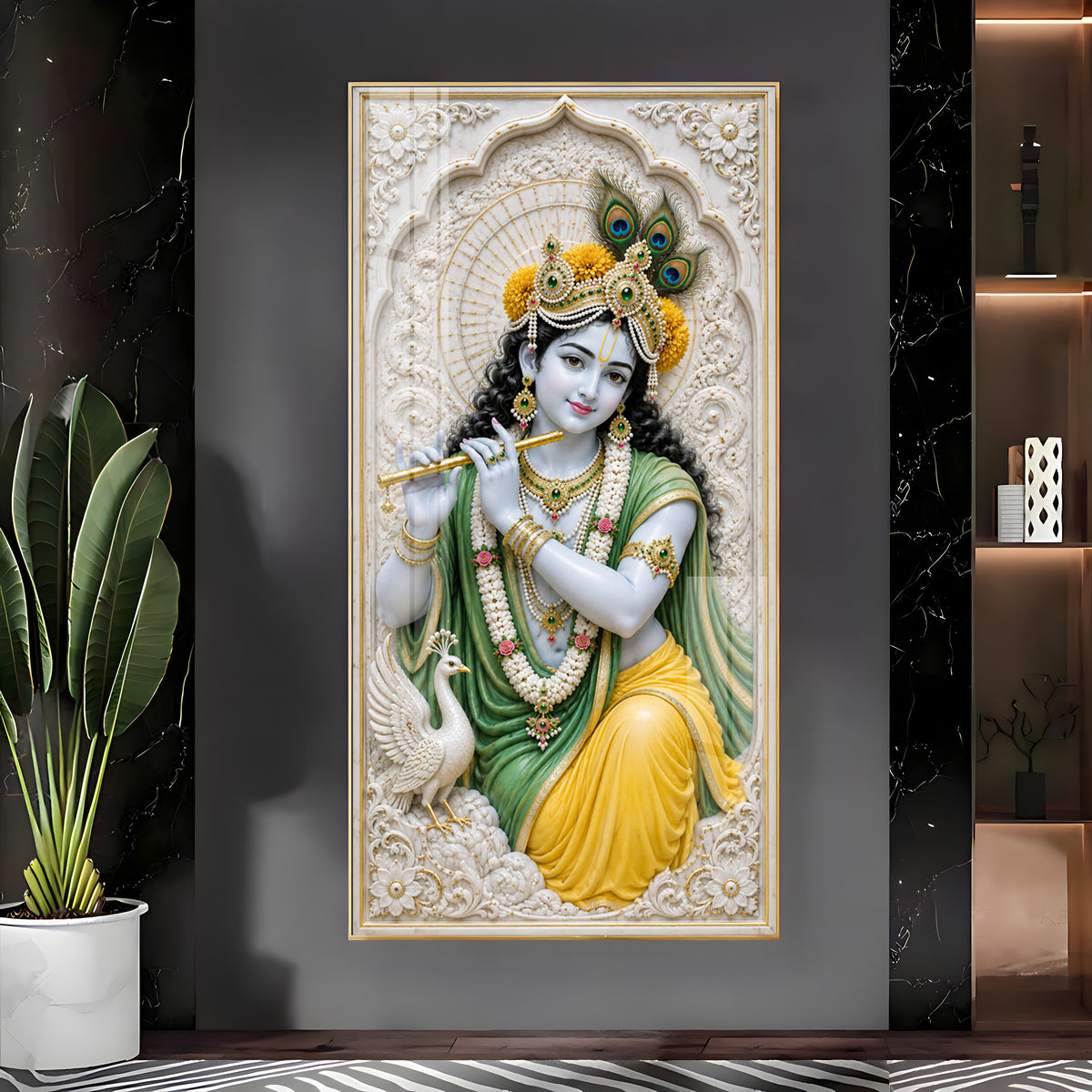Divine Murali Krishna Premium Acrylic Vertical Wall Art