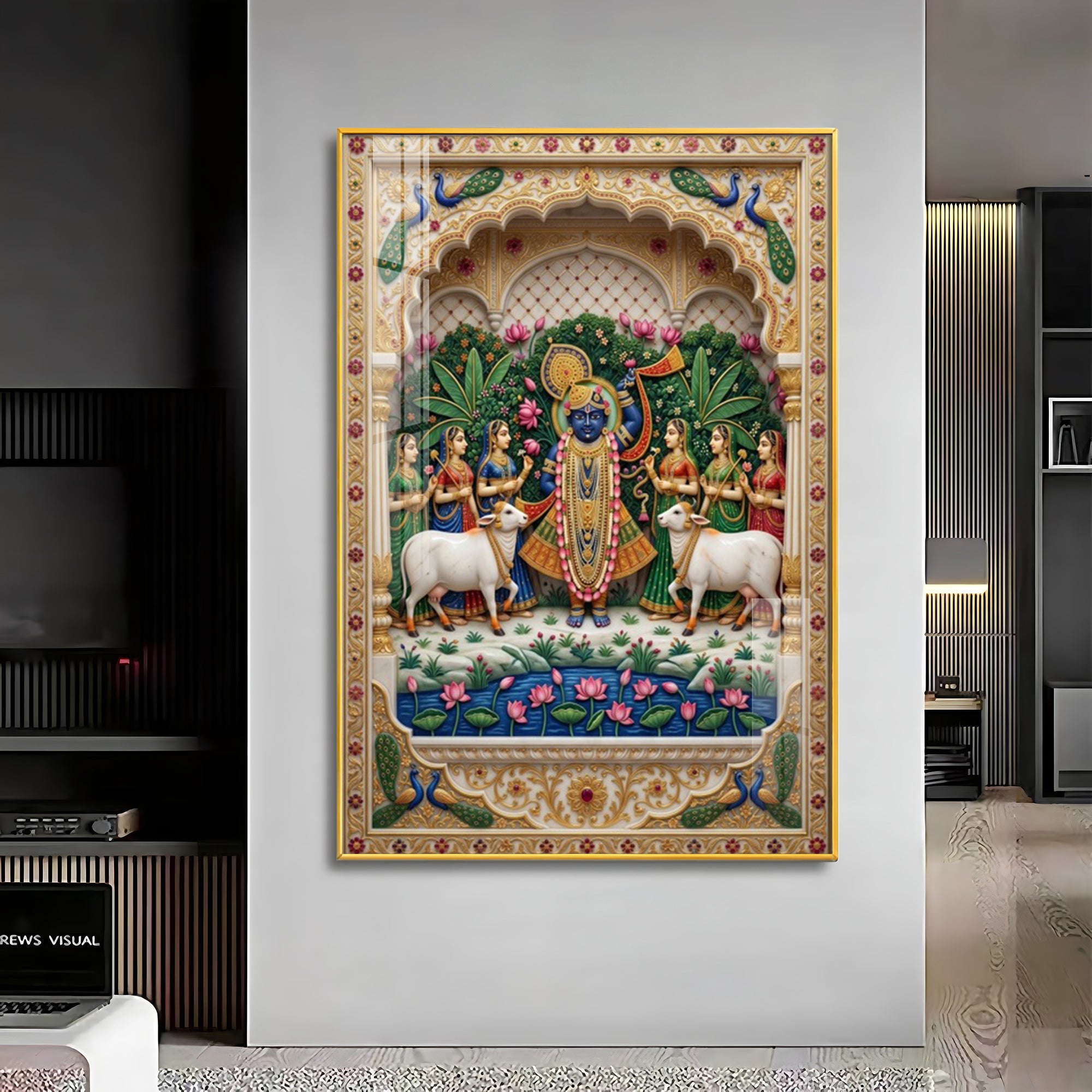 Lord Shrinathji Premium Acrylic Vertical Wall Art