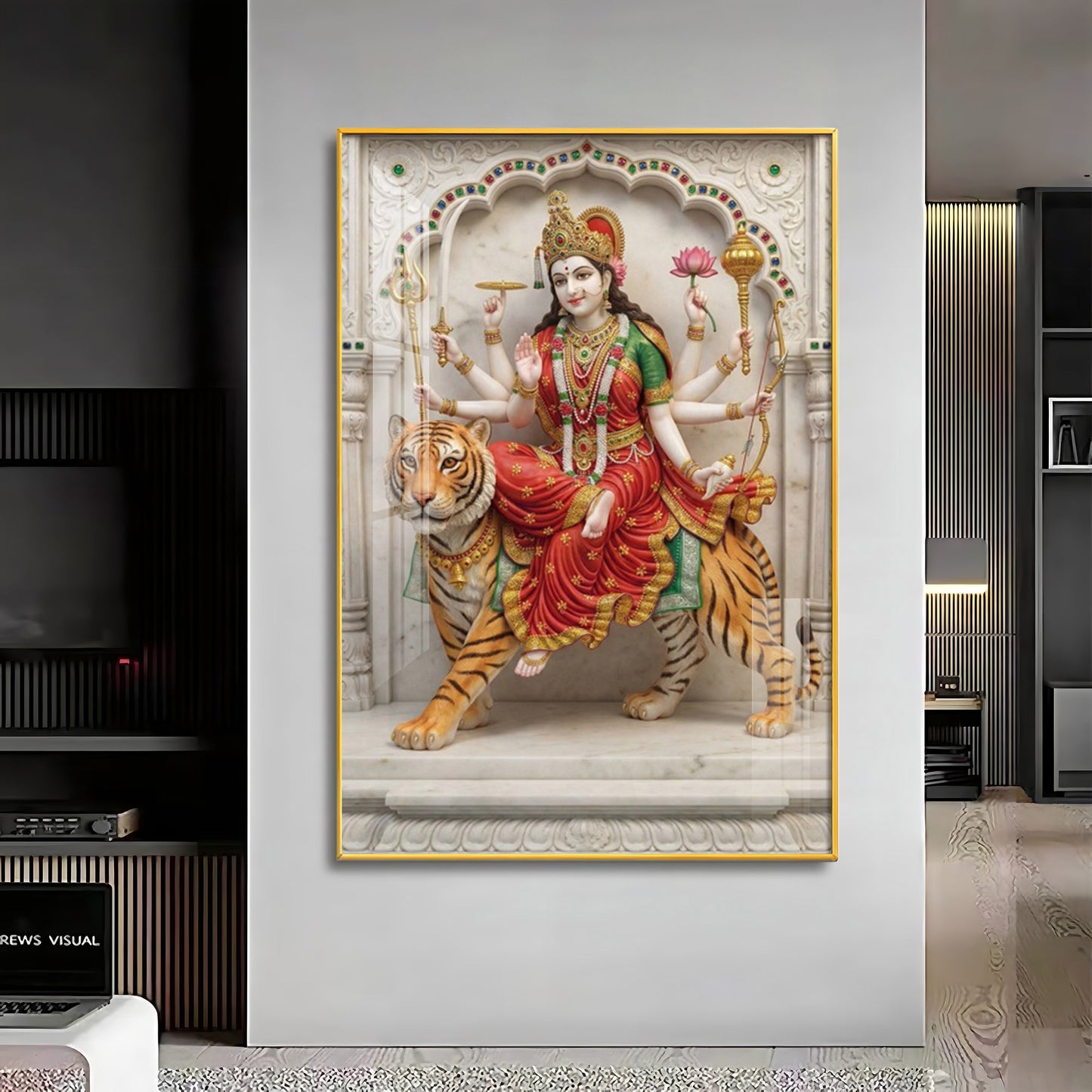 Divine Serenity Of Maa Durga Premium Acrylic Vertical Wall Art