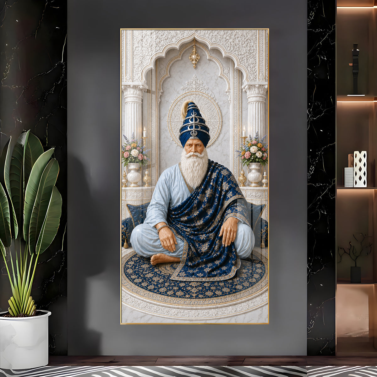 Divine Baba Deep Singh Premium Acrylic Vertical Wall Art
