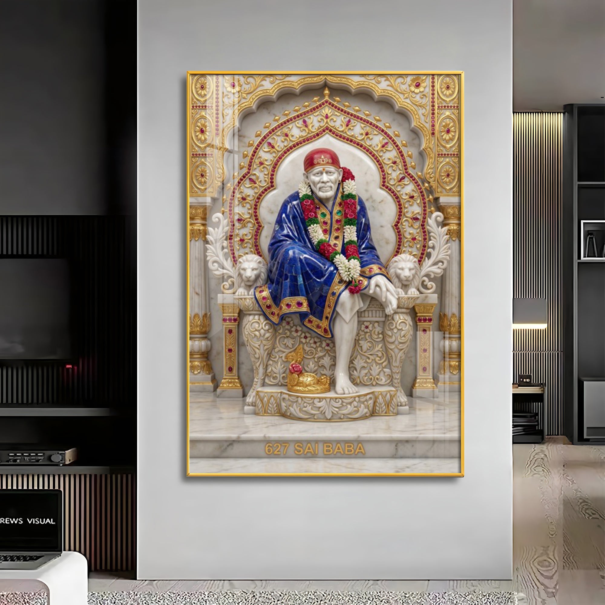 Om Sai Ram Premium Acrylic Vertical Wall Art