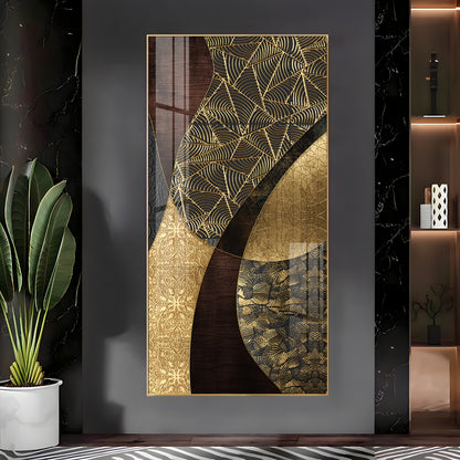 Golden Noir Elegance Premium Acrylic Vertical Wall Art