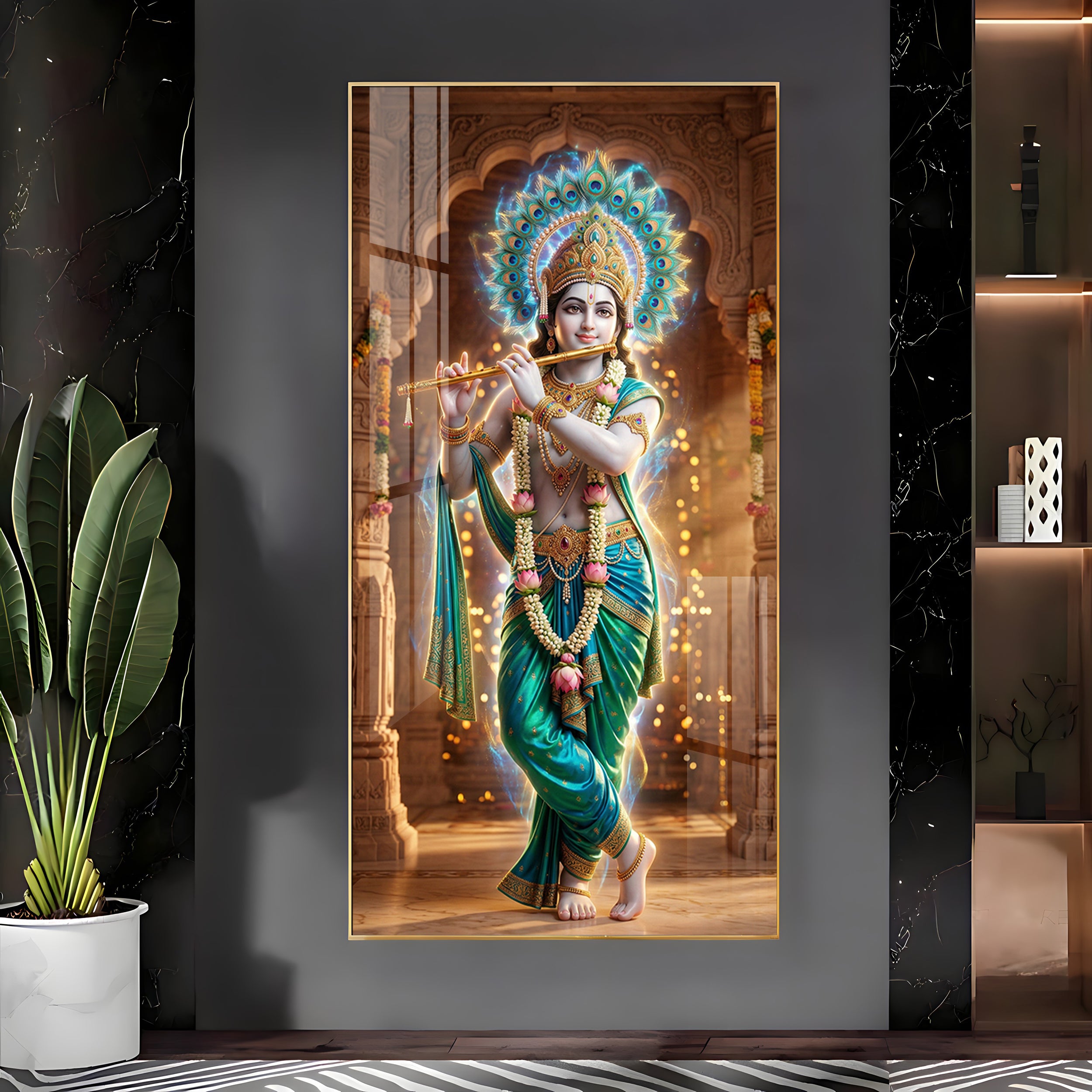 Krishna's Essence High-Definition Premium Acrylic Vertical Wall Art