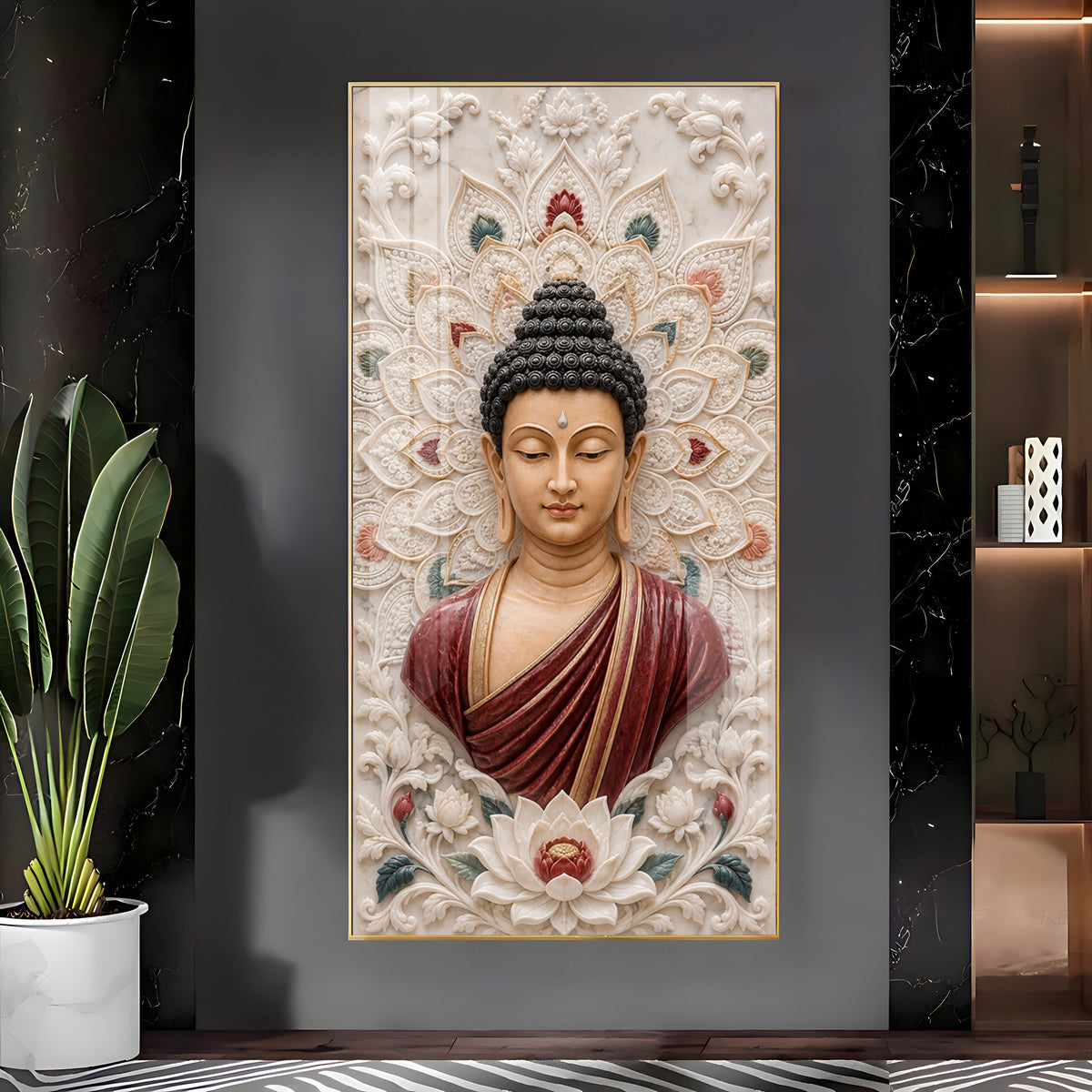 Meditation Buddha Premium Acrylic Vertical Wall Art