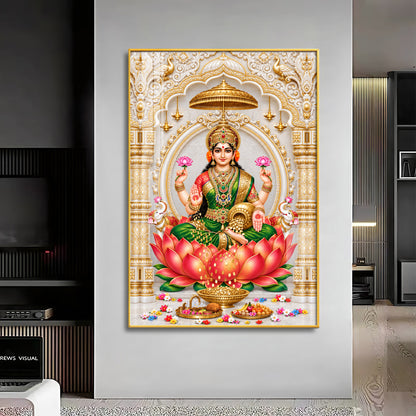 Divine Dhan Lakshmi Premium Acrylic Vertical Wall Art