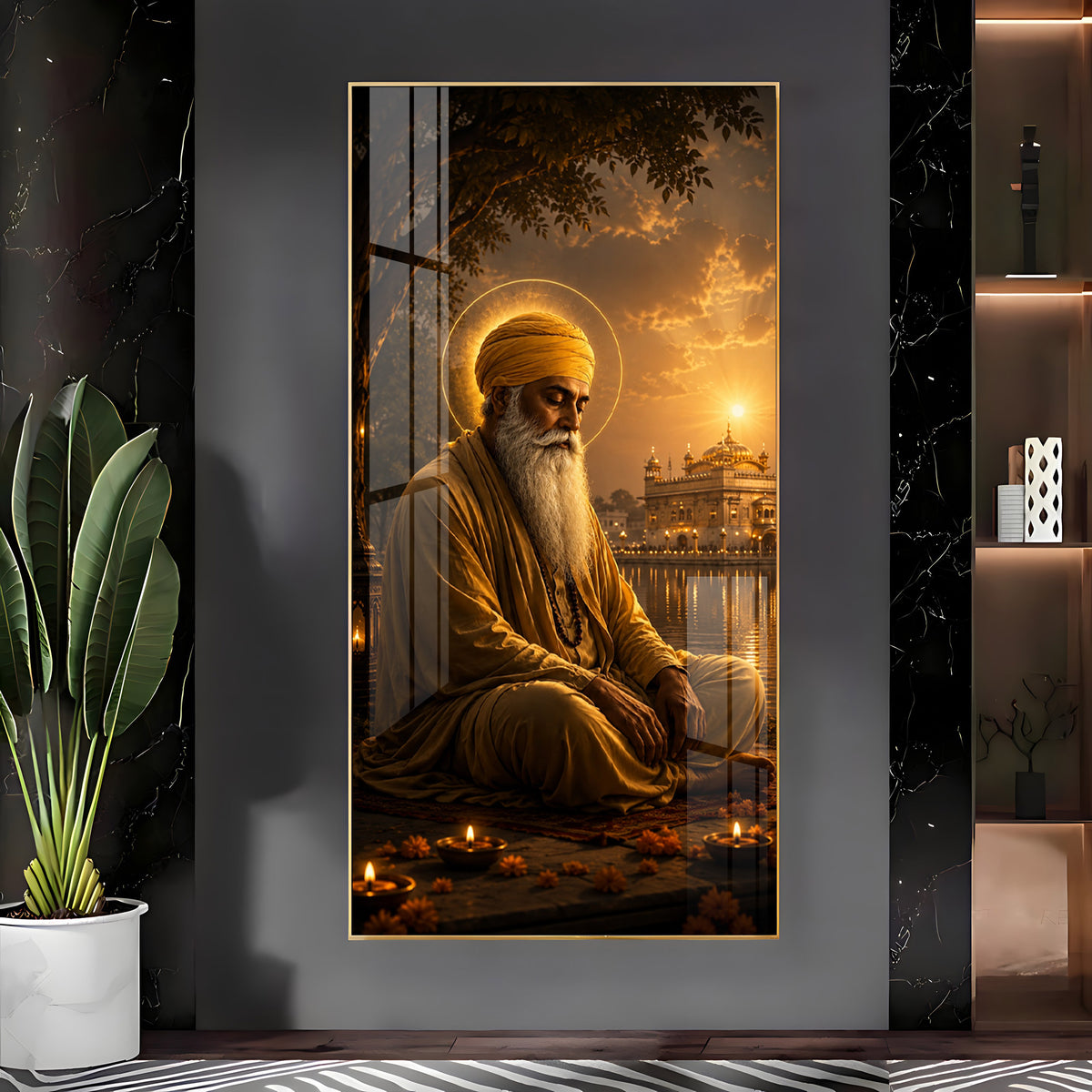 Divine Guru Nanak Ji Premium Acrylic Vertical Wall Art