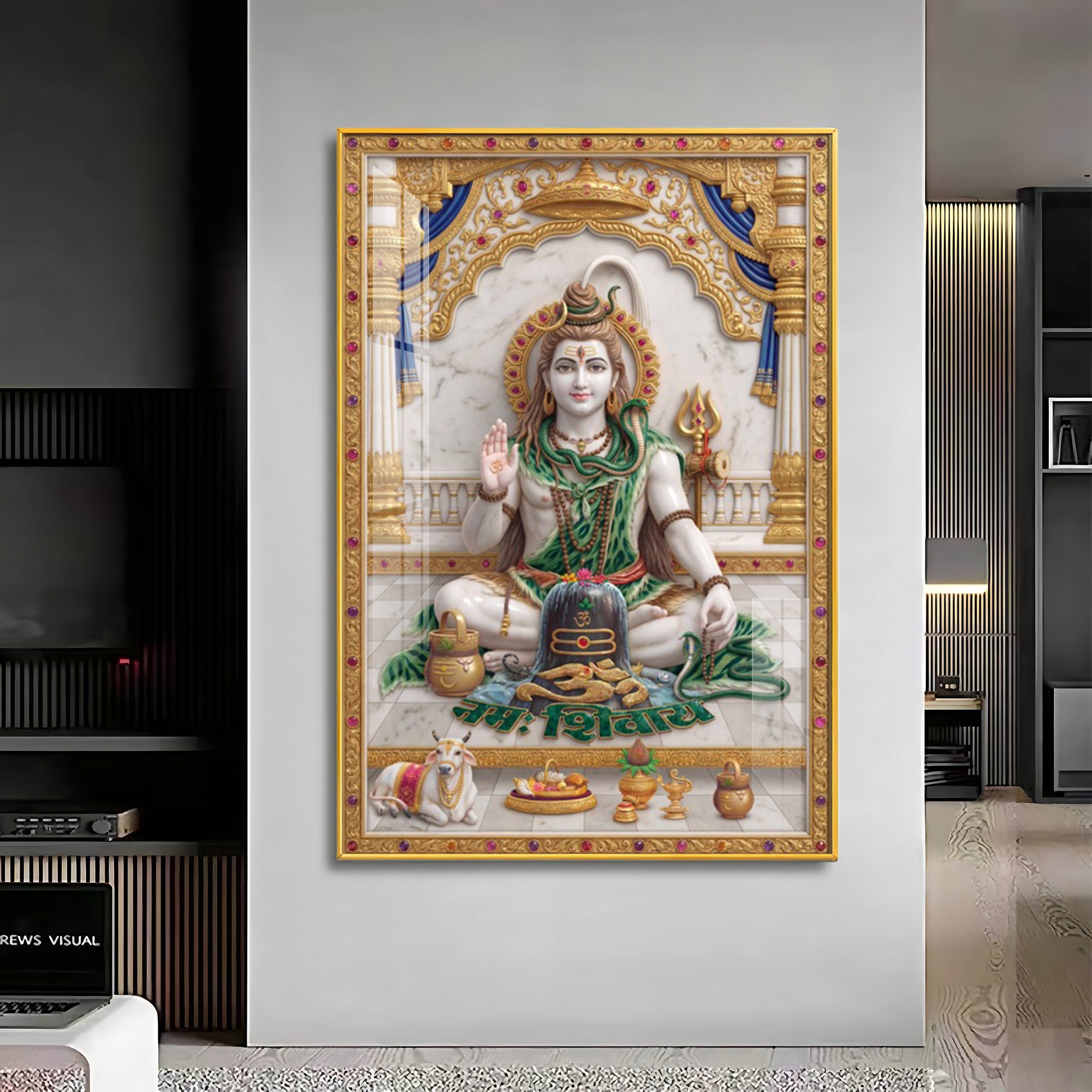Lord Shiv Shankar Premium Acrylic Vertical Wall Art