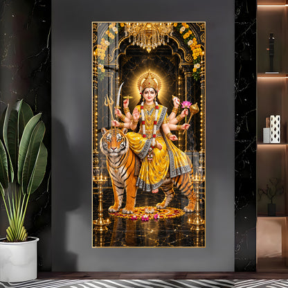 Pitambari Maa Durga Premium Acrylic Vertical Wall Art